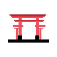 Torii gate icon. Flat illustration of torii gate icon for web design. A temple or shrine of Japanese traditional treasure. A hallmark of the nations long, treasured history vector