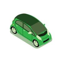 Green car isometric 3d icon. Car icon in flat style. Automobile illustration on white isolated background. Car icon in flat style. private car for daily use vector