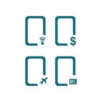 Set of icons for web and mobile applications. Flat design. Network signs. Unlimited and network symbols. Wifi symbols. Icon symbol for mobile phone application ui vector