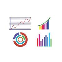 Business graph icon. Flat color design. Creative illustration concept symbol for financial report or analysis vector