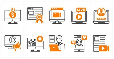 A set of 10 influencer icons as monetization, page rank, website vector