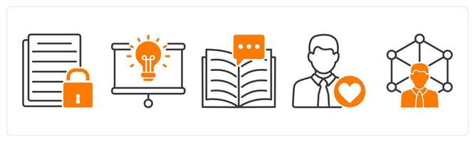 A set of 5 Influencer icons as disclosure, innovation, story telling vector