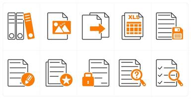 A set of 10 files icons as files, image file, copy file vector