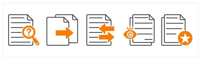 A set of 5 Files icons as missing file, copy file, file transfer vector