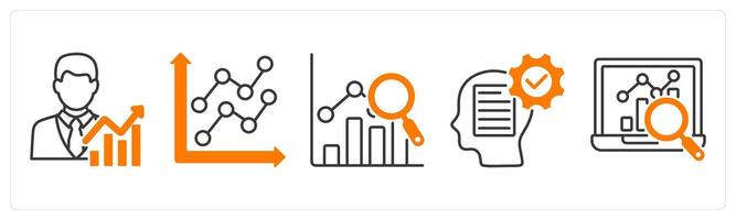 A set of 5 Diagram icons as statistician, statistic, forecasting vector
