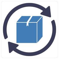 Parcel Refresh and refresh icon concept vector