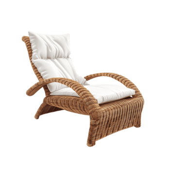 mimbre rota silla aislado en transparente antecedentes. 3d representación png