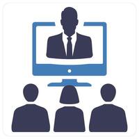 Online Meeting and conference icon concept vector