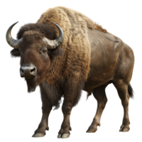 European bison isolated on transparent background. 3d render illustration png