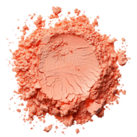 Crushed eyeshadow palette isolated on transparent background. top view png