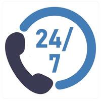 Call Center and time icon concept vector