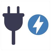 Power Supply and socket icon concept vector