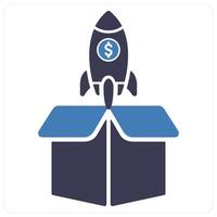 Launch and start up icon concept vector
