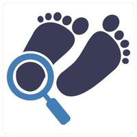 Footprint Search and detective icon concept vector
