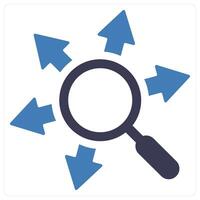 Research and observation icon concept vector