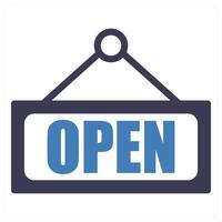 Open and label icon concept vector
