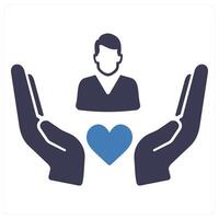 Caring and care icon concept vector