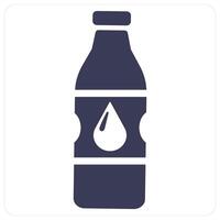 Water Bottle and drink icon concept vector