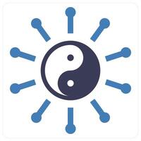 Yin Yang and religion icon concept vector