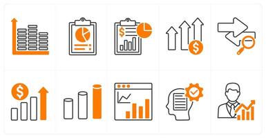 A set of 10 diagram icons as equalizer, sale report, finance report vector