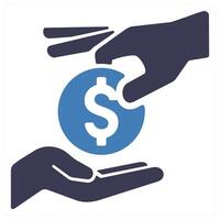 Donate and money icon concept vector