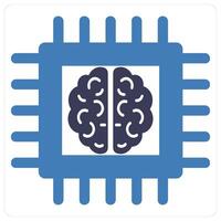 Artificial intelligence and robotic icon concept vector