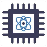 Quantum computing and database icon concept vector