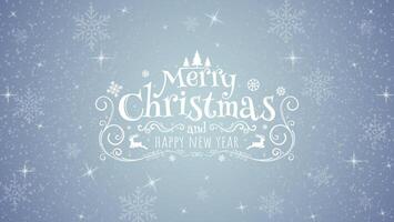 Merry Christmas and New Year against a sparkling background adorned with snowflakes. Perfect for a festive Merry Christmas card. vector