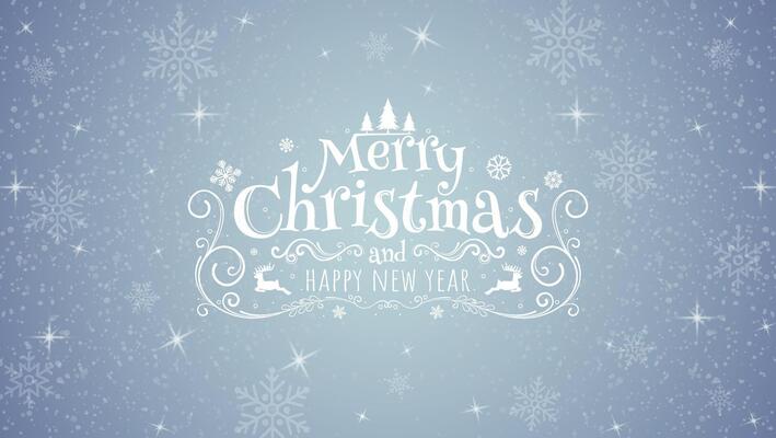 Merry Christmas and New Year against a sparkling background adorned with snowflakes. Perfect for a festive Merry Christmas card.