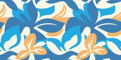 Seamless floral abstract wave pattern. vector