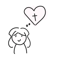 A heart with a cross on it and a cloud png