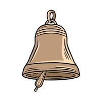 Beige bell notification symbol in retro style vector