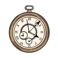 Beige clock time symbol in retro style vector