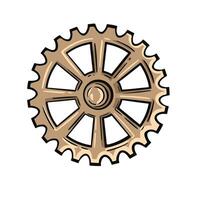 beige Machinaism gear settings symbol in retro style vector