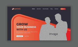 Modern digital agency solution website landing page vector