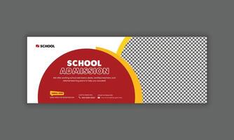 High school admission web header, application social media post template vector
