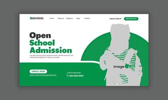 Education website landing page UI design vector