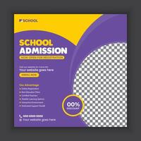 Web banner design ad template design for school enrollment promotion vector