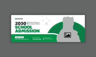 Technical institute admission banner, application cover template for social media vector