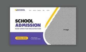 Creative kindergarten-filled web banner designs, playful website hero sections, and banner templates vector
