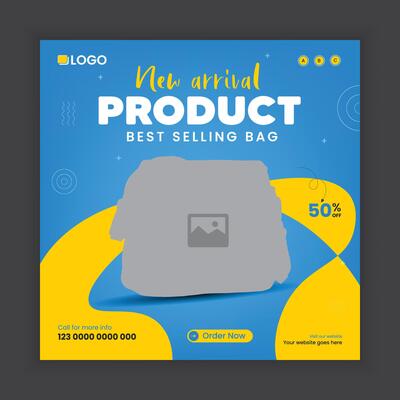 New arrival Vanity bag square banner design for women's bag sale social media post design