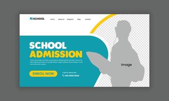 Futuristic Technical School Enrollment Landing Page UI, Innovative Learning Homepage vector