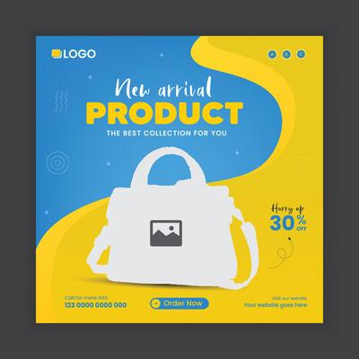 New product sale social media post banner design template