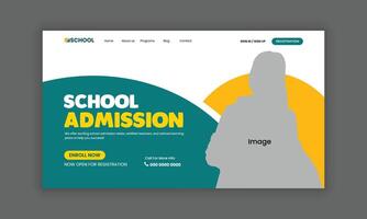 Elegant Private School Admission Landing Hero Section UI Design for Landing Page, Refined Academic Website Homepage vector