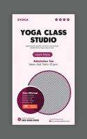 Yoga class service's vatical banner design template vector