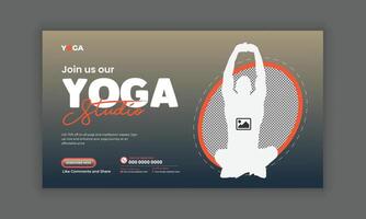 Cover design template in gradient tones, Yoga and Meditation channel thumbnail design Template layout vector