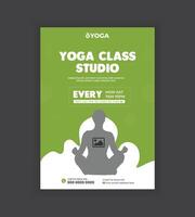 Creative and modern template design flyer and brochure for yoga class promotion with A4 size layout vector