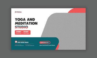 Yoga class channel Thumbnail Template, Web Banner Design Template vector
