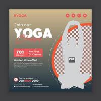 Yoga and meditation class social media square banner design template vector