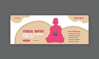 Yoga and Meditation class social media cover banner design template vector